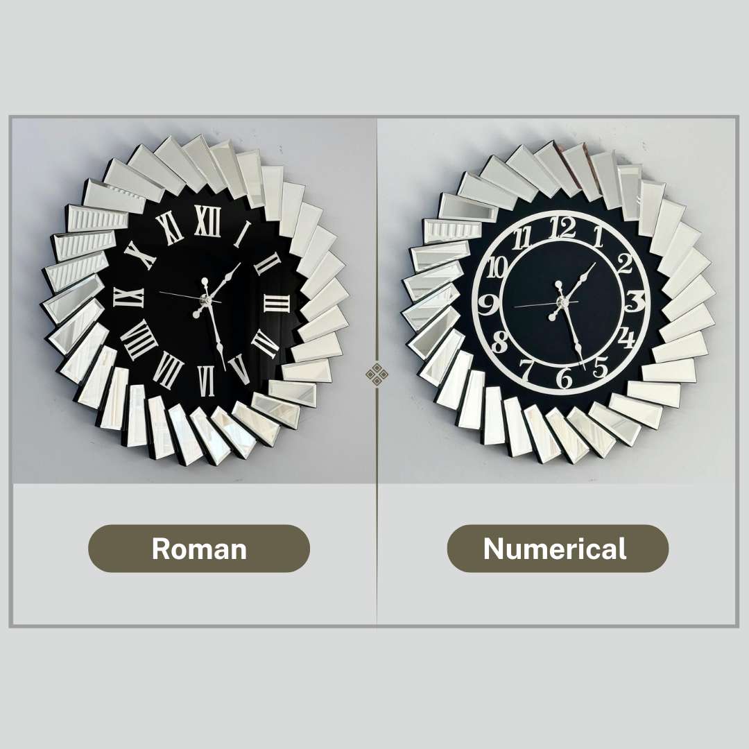 Up tringle Design Silver Mirror Wall Clock thumbnail